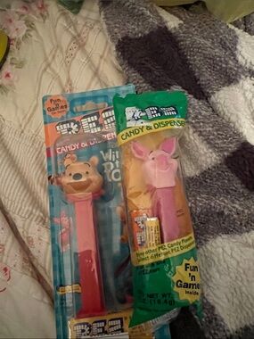 PEZ Pink Winnie the Pooh and Piglet Candy Dispenser - vintage PEZ